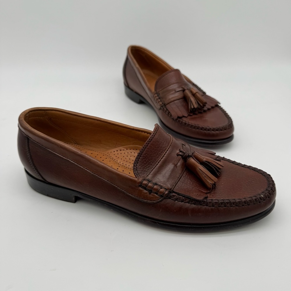 G.H. Bass Weejuns Brown Leather Tassel Kiltie Loafer Size 9 C